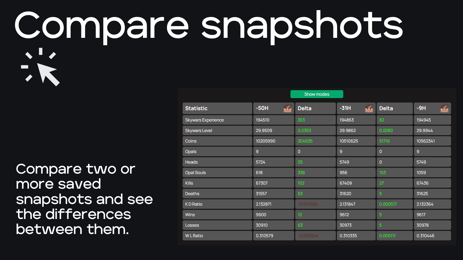 Preview image about compare tab